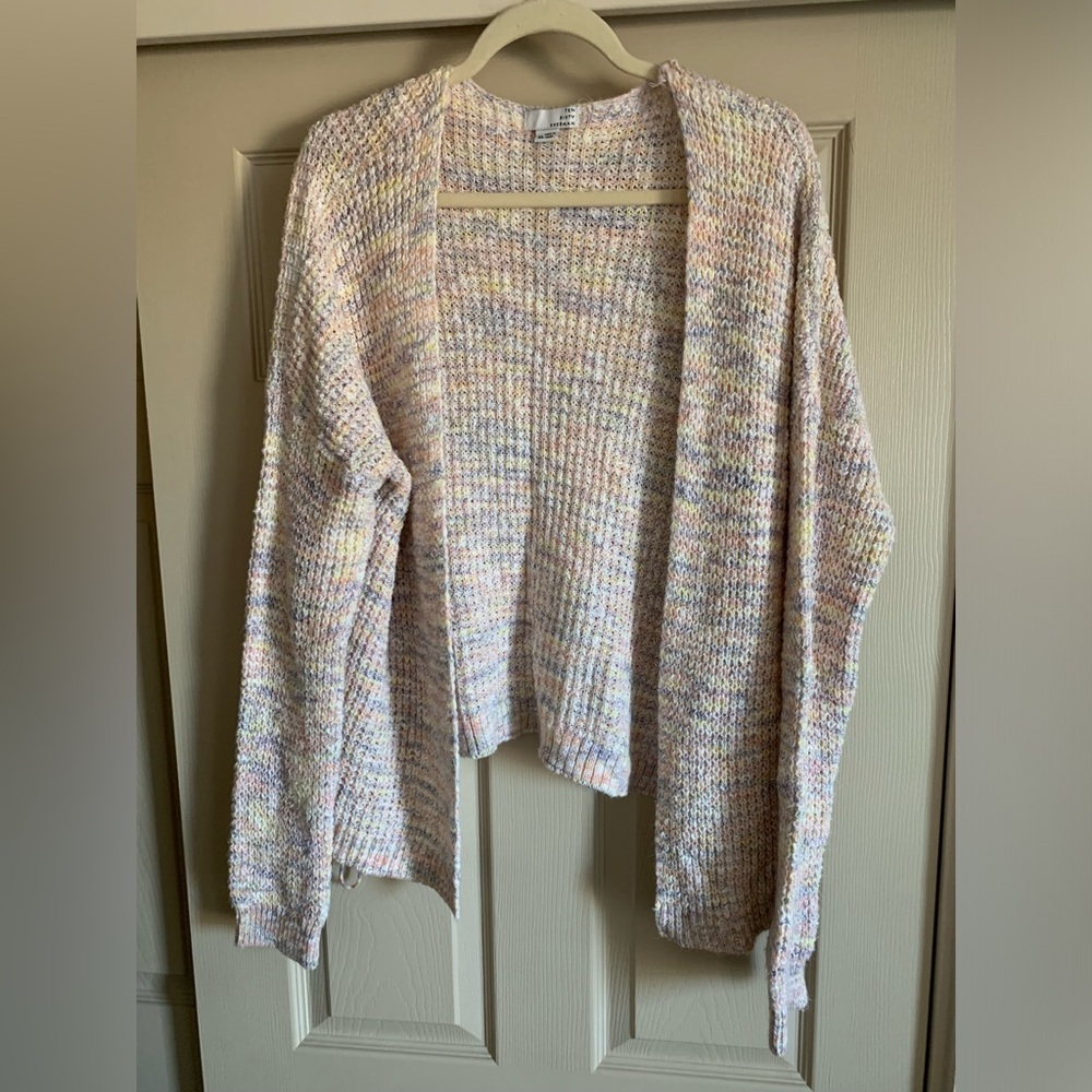 Ten Sixty Sherman weighted cardigan pink w mixed colors in XL, relaxed fit